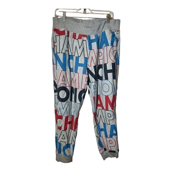 Champion Reverse Weave Jogger Pants Big Block Spell Out Logo Gray Men’s 2XL - Picture 1 of 3